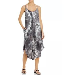 J.Valdi Women gray tie dyed pocket jumpsuit swim cover up Size XS NWT